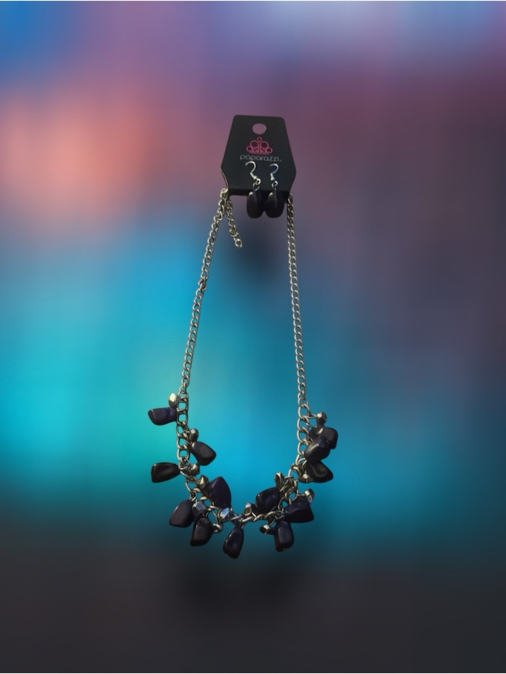 Paparazzi brand new gorgeous purple necklace/earring set - Picture 4 of 4